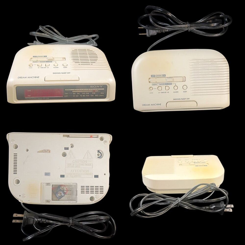 Vintage Sony Dream Machine FM/AM Digital Alarm Clock Radio ICF-C25 Beige
